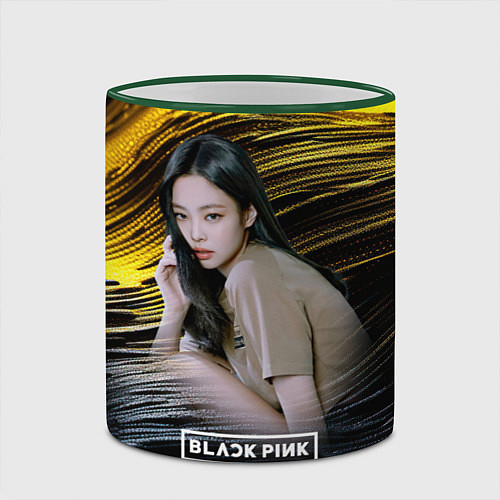 Кружка цветная Blackpink Jennie / 3D-Зеленый кант – фото 2