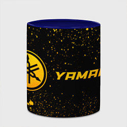 Кружка 3D Yamaha - gold gradient: надпись и символ, цвет: 3D-белый + синий — фото 2