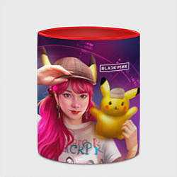 Кружка 3D Jisoo and Pikachu, цвет: 3D-белый + красный — фото 2