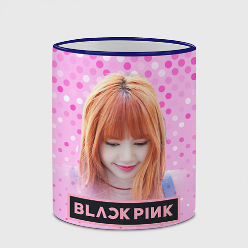 Кружка цветная Blackpink Lisa / 3D-Синий кант – фото 2