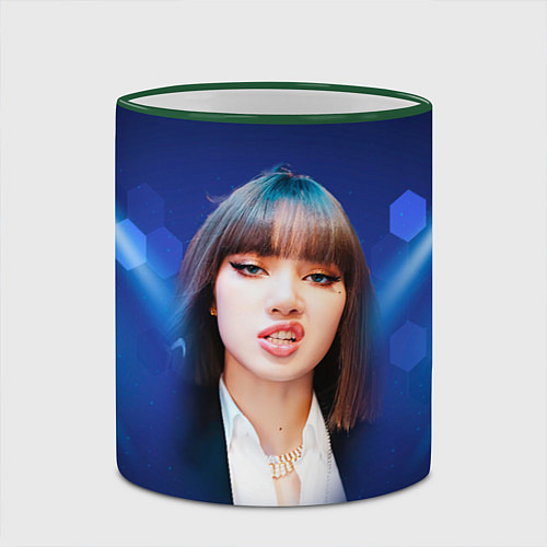 Кружка цветная Lisa Blackpink / 3D-Зеленый кант – фото 2