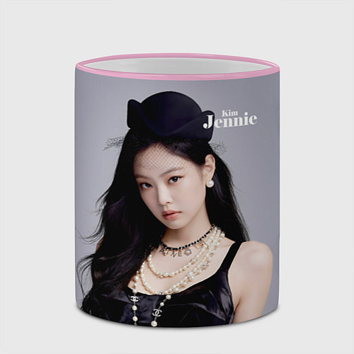 Кружка цветная Blackpink Lady Jennie Kim / 3D-Розовый кант – фото 2