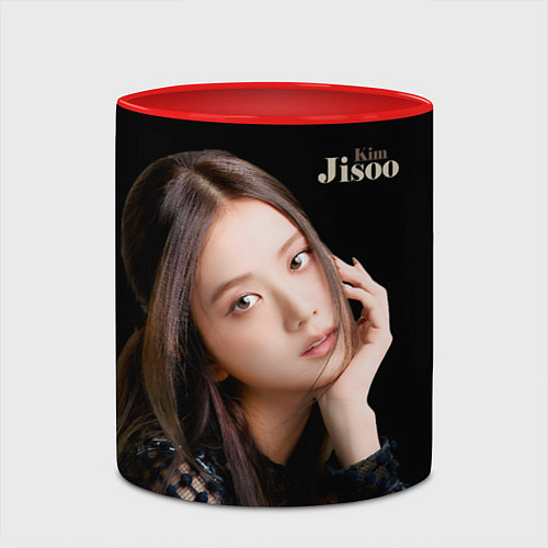 Кружка цветная Blackpink Cute Jisoo Kim / 3D-Белый + красный – фото 2