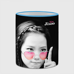 Кружка 3D Blackpink Jisoo Attention sign, цвет: 3D-небесно-голубой кант — фото 2