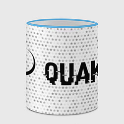 Кружка 3D Quake glitch на светлом фоне: надпись и символ, цвет: 3D-небесно-голубой кант — фото 2