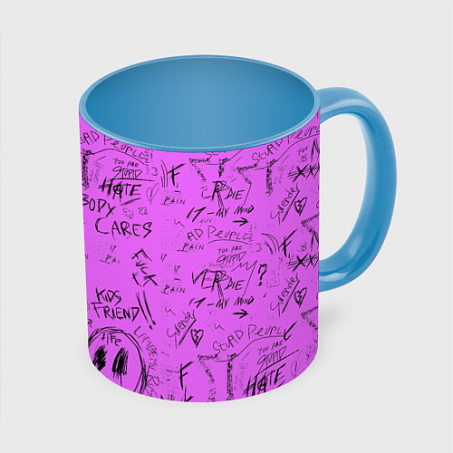 Кружка цветная Dead inside purple black / 3D-Белый + небесно-голубой – фото 1