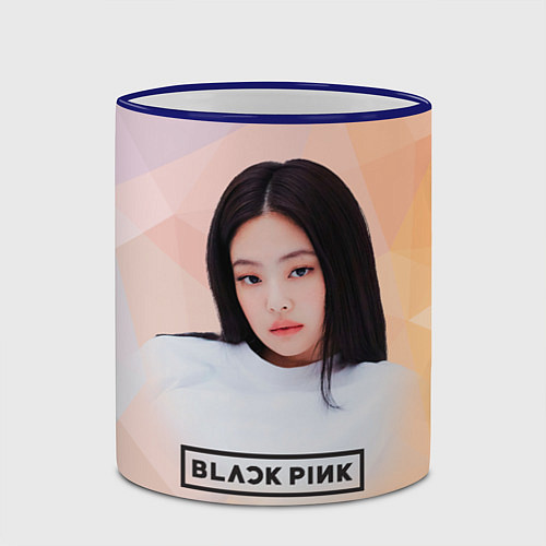 Кружка цветная Jennie Kim Blackpink / 3D-Синий кант – фото 2