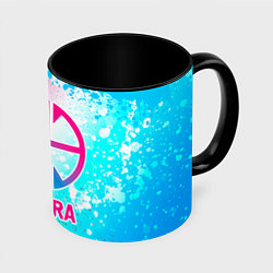 Кружка 3D Pantera neon gradient style, цвет: 3D-белый + черный