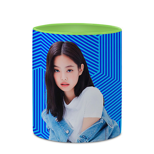 Кружка цветная Jennie kpop music / 3D-Белый + светло-зеленый – фото 2