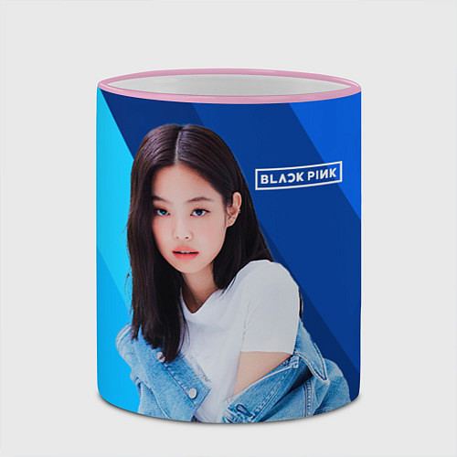 Кружка цветная Jennie kpop / 3D-Розовый кант – фото 2