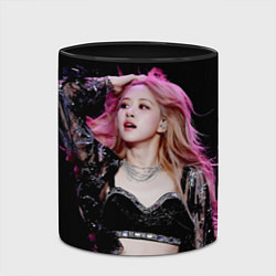 Кружка 3D Blackpink Rose Pink hair, цвет: 3D-белый + черный — фото 2