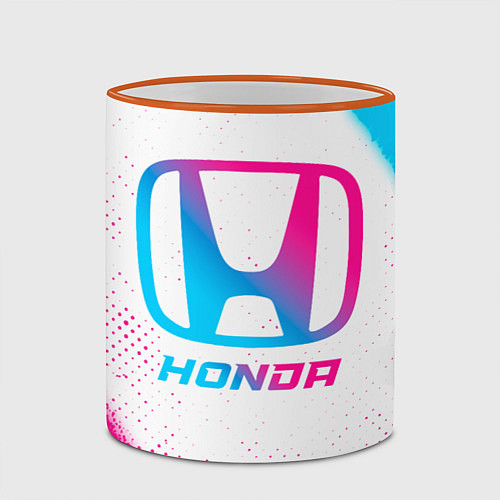 Кружка цветная Honda neon gradient style / 3D-Оранжевый кант – фото 2