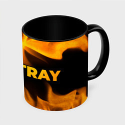 Кружка 3D Stray - gold gradient: надпись и символ, цвет: 3D-белый + черный