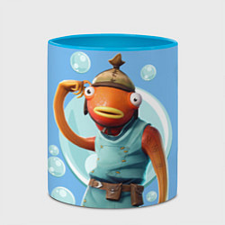 Кружка 3D Карасьь из Фортнайт, цвет: 3D-белый + небесно-голубой — фото 2