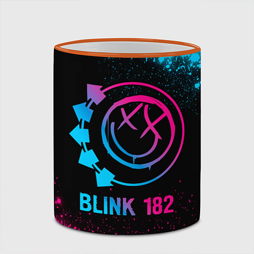 Кружка цветная Blink 182 - neon gradient / 3D-Оранжевый кант – фото 2