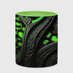 Кружка 3D Green black abstract, цвет: 3D-белый + светло-зеленый — фото 2