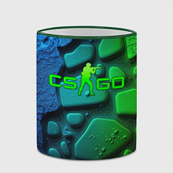 Кружка 3D CS GO green black abstract, цвет: 3D-зеленый кант — фото 2