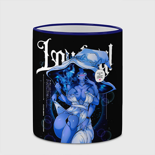 Кружка цветная Ранни в бани сьюте - Elden Ring / 3D-Синий кант – фото 2