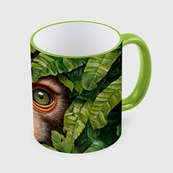 Кружка 3D Обезьяна в джунглях, цвет: 3D-светло-зеленый кант