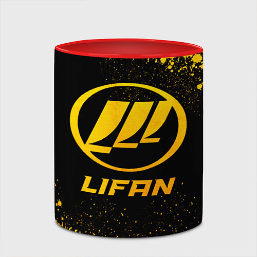 Кружка цветная Lifan - gold gradient / 3D-Белый + красный – фото 2