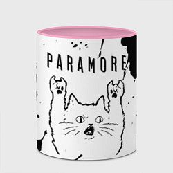 Кружка 3D Paramore рок кот на светлом фоне, цвет: 3D-белый + розовый — фото 2