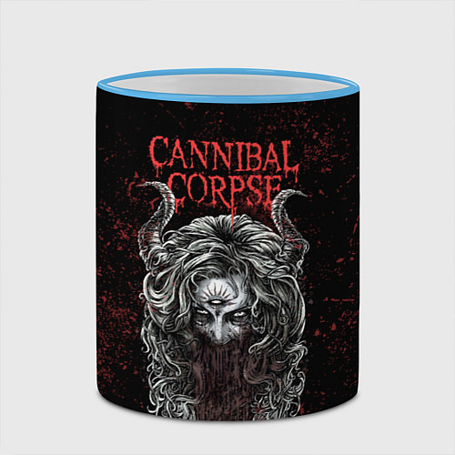 Кружка цветная Cannibal Corpse art / 3D-Небесно-голубой кант – фото 2