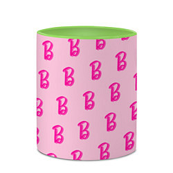 Кружка 3D Барби паттерн буква B, цвет: 3D-белый + светло-зеленый — фото 2