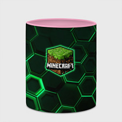 Кружка 3D Minecraft Logo Плиты, цвет: 3D-белый + розовый — фото 2
