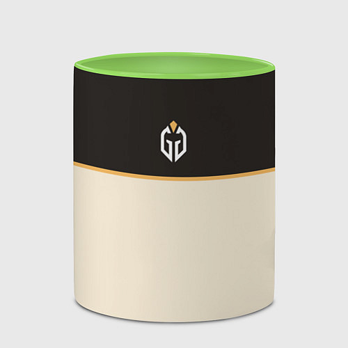Кружка цветная Gaimin Gladiators esports / 3D-Белый + светло-зеленый – фото 2