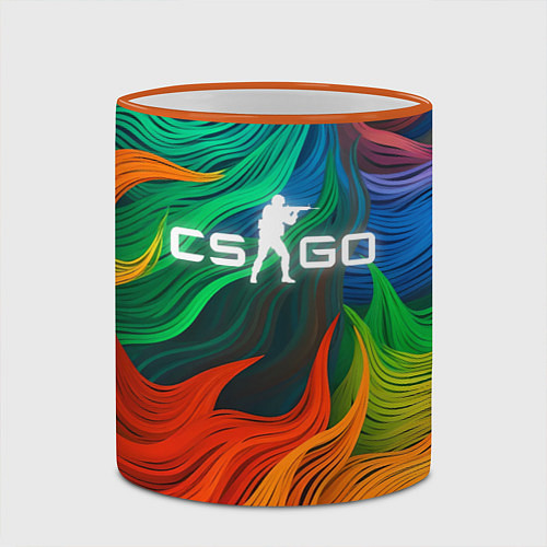 Кружка цветная Cs Go Logo Color / 3D-Оранжевый кант – фото 2