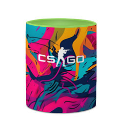 Кружка 3D Counter Strike Go Logo Color, цвет: 3D-белый + светло-зеленый — фото 2