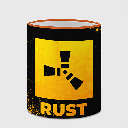 Кружка цветная Rust - gold gradient / 3D-Оранжевый кант – фото 2