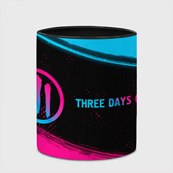 Кружка 3D Three Days Grace - neon gradient: надпись и символ, цвет: 3D-белый + черный — фото 2