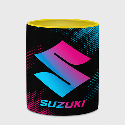 Кружка цветная Suzuki - neon gradient / 3D-Белый + желтый – фото 2