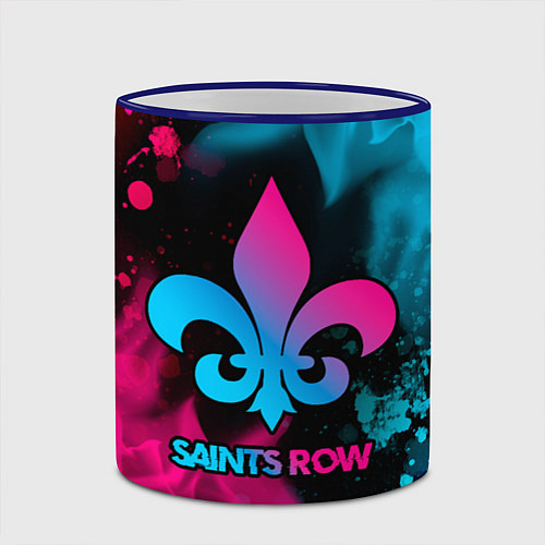 Кружка цветная Saints Row - neon gradient / 3D-Синий кант – фото 2