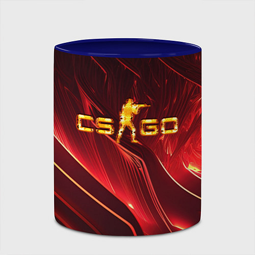 Кружка цветная CS GO fire logo / 3D-Белый + синий – фото 2