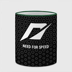 Кружка 3D Need for Speed glitch на темном фоне, цвет: 3D-зеленый кант — фото 2
