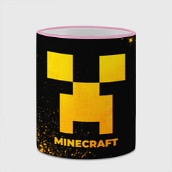 Кружка 3D Minecraft - gold gradient, цвет: 3D-розовый кант — фото 2