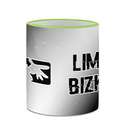 Кружка 3D Limp Bizkit glitch на светлом фоне: надпись и симв, цвет: 3D-светло-зеленый кант — фото 2