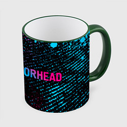 Кружка 3D Motorhead - neon gradient: надпись и символ, цвет: 3D-зеленый кант