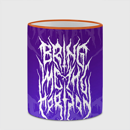 Кружка цветная Bring Me The Horizon Lettering / 3D-Оранжевый кант – фото 2