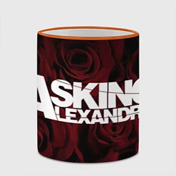 Кружка 3D Asking Alexandria roses, цвет: 3D-оранжевый кант — фото 2