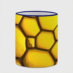 Кружка 3D Желтые объемные плиты, цвет: 3D-синий кант — фото 2
