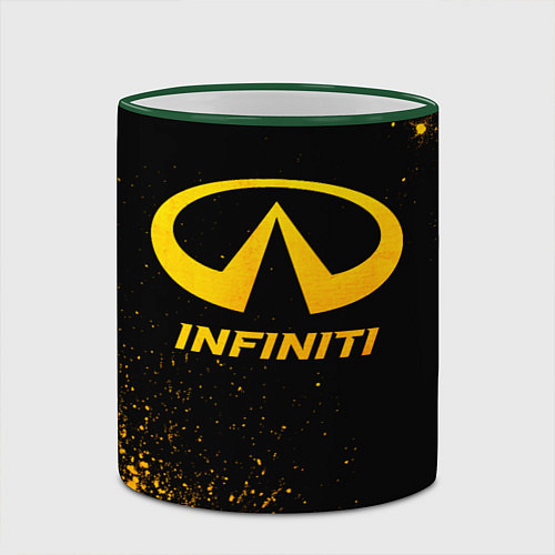 Кружка цветная Infiniti - gold gradient / 3D-Зеленый кант – фото 2