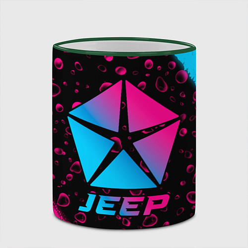 Кружка цветная Jeep - neon gradient / 3D-Зеленый кант – фото 2