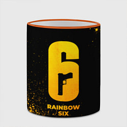 Кружка 3D Rainbow Six - gold gradient, цвет: 3D-оранжевый кант — фото 2