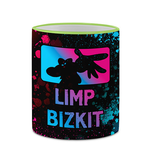 Кружка цветная Limp Bizkit - neon gradient / 3D-Светло-зеленый кант – фото 2