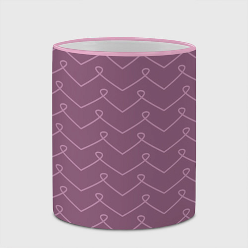 Кружка цветная Вензель на лавандовом / 3D-Розовый кант – фото 2