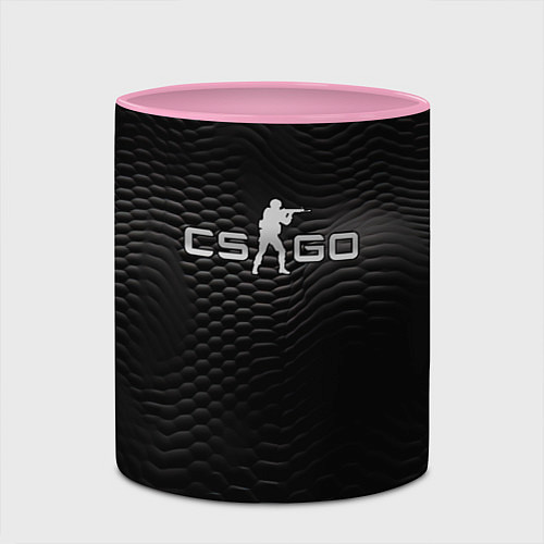 Кружка цветная CS GO silver logo / 3D-Белый + розовый – фото 2