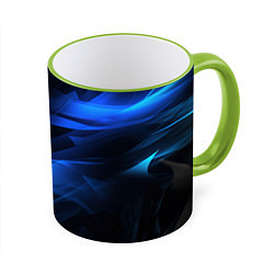 Кружка 3D Black blue texture, цвет: 3D-светло-зеленый кант